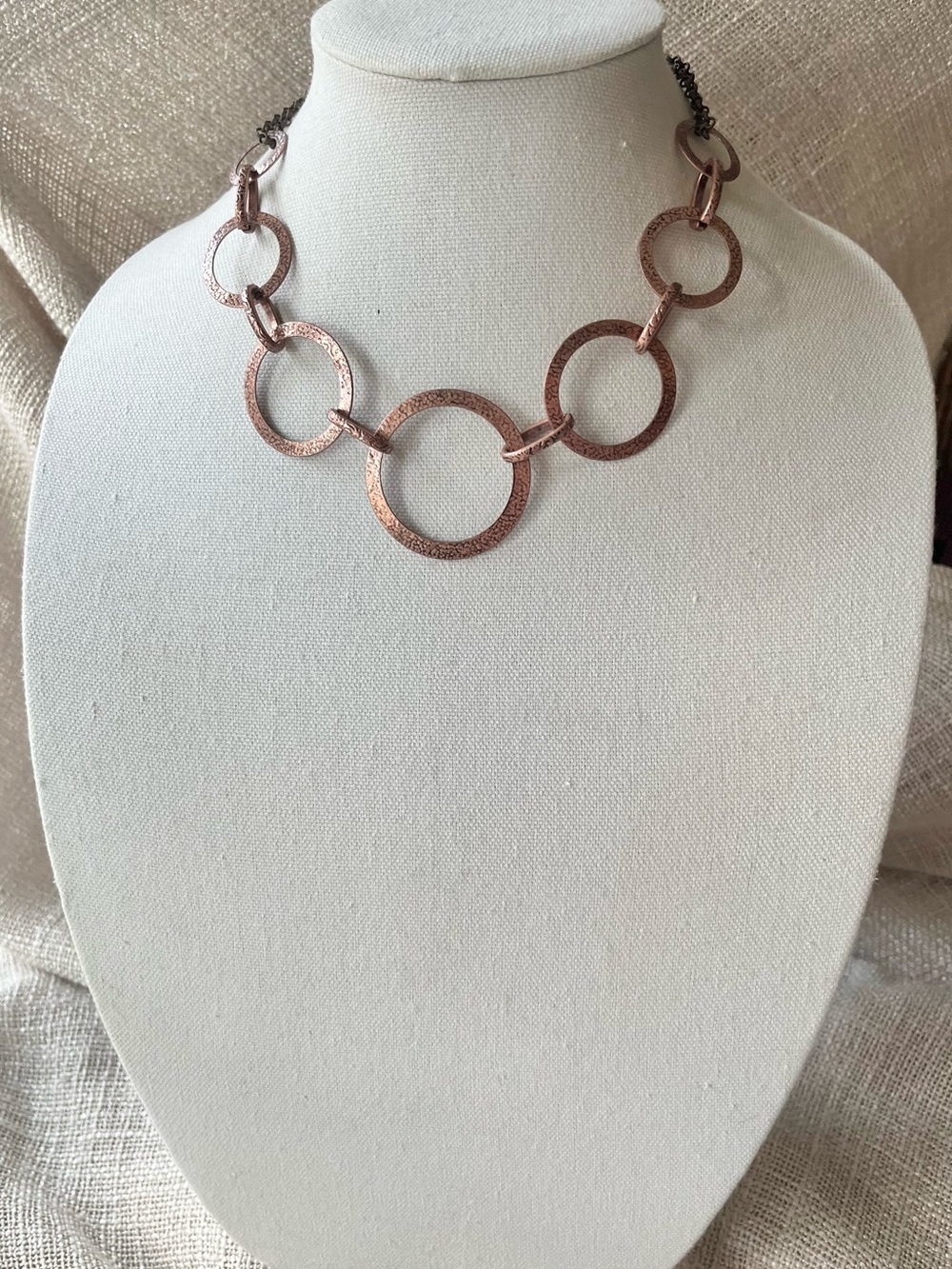 Women's Copper-Tone Open Circle Statement Necklace